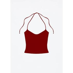Tank Air Spill Halter Tank Top - XS Cherry